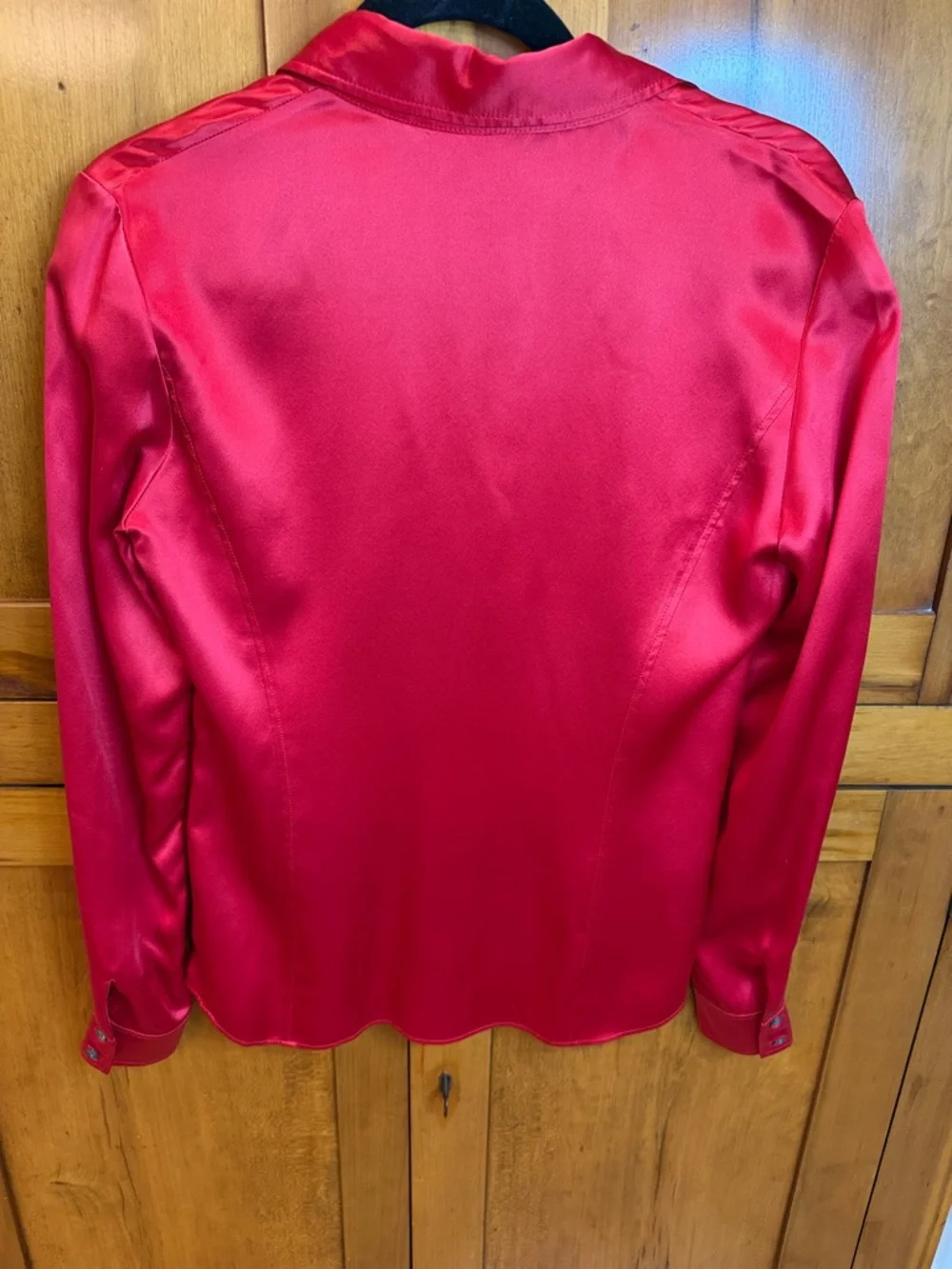 Lafayette 148 New York Stunning Red 100% Silk Pullover Blouse, 2 - Luxury, Chic - Picture 7 of 10